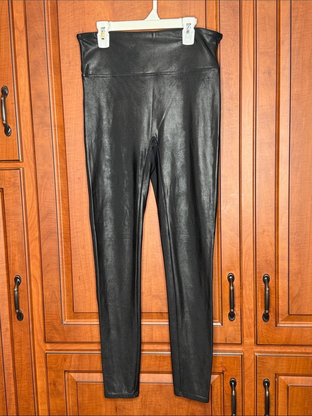 SPANX Black Faux Leather High-Rise Leggings